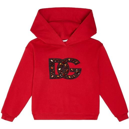 Dolce&Gabbana Kids felpa in jersey di cotone con cappuccio