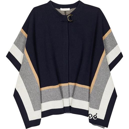 Chloe Kids chloã© kids poncho in misto cotone e lana