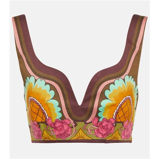 La DoubleJ top cropped baia in misto cotone