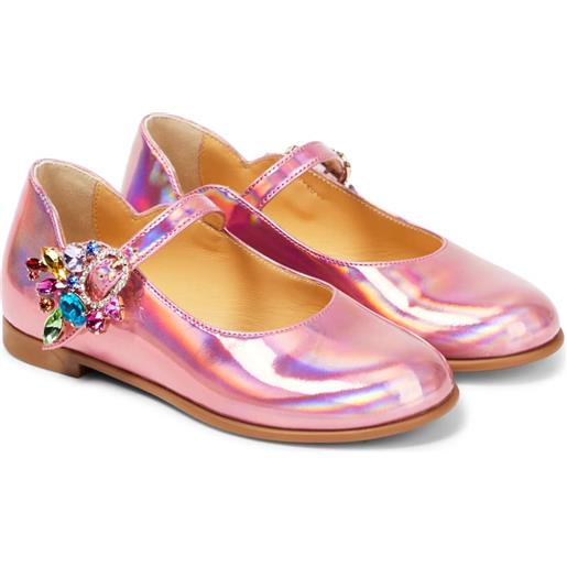 Christian Louboutin Kids ballerine melodie queenie in pelle