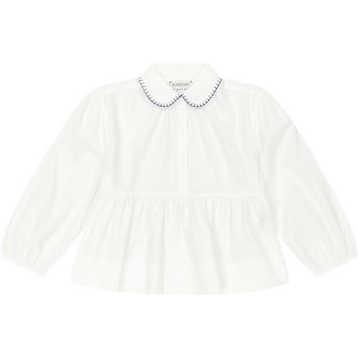 Burberry Kids blusa in popeline di misto cotone
