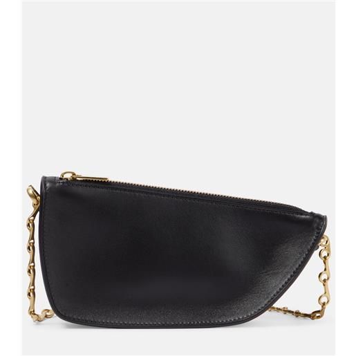 Burberry borsa a spalla shield micro in pelle