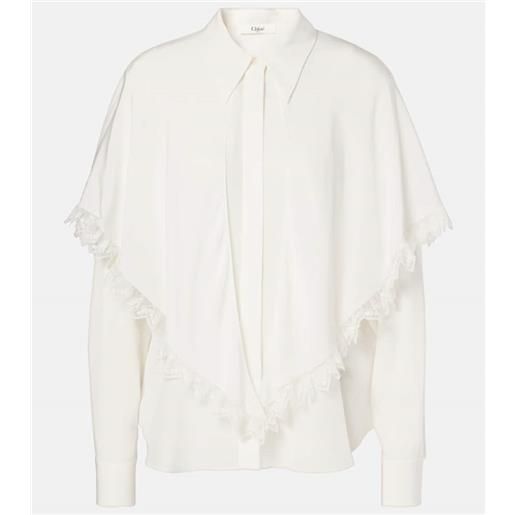 Chloe chloã© blusa knotted heritage in crãªpe de chine