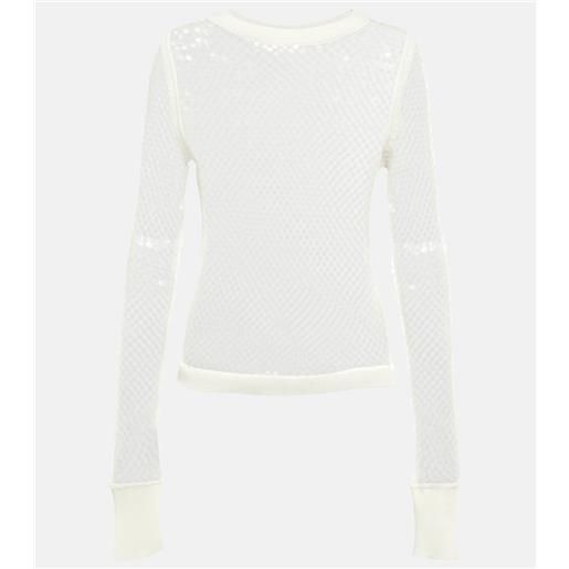 Jean Paul Gaultier top in rete con paillettes