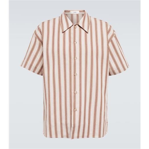 Commas camicia in cotone e lino a righe