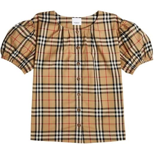 Burberry Kids blusa a quadri in misto cotone
