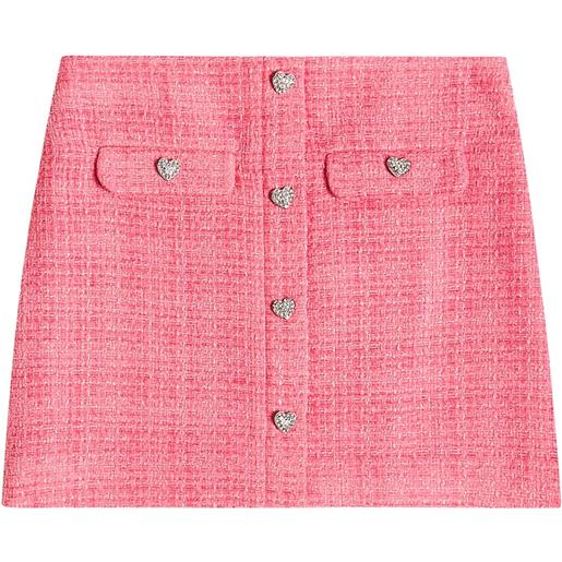 Self-Portrait Kids minigonna in bouclé con cristalli