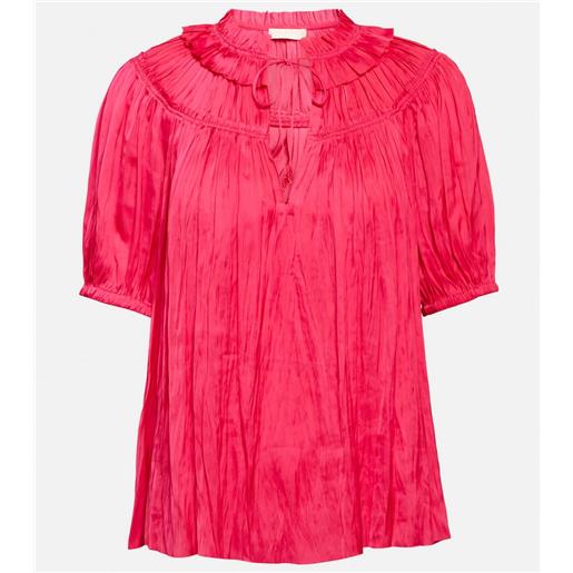 Ulla Johnson top eleni in raso plissã©