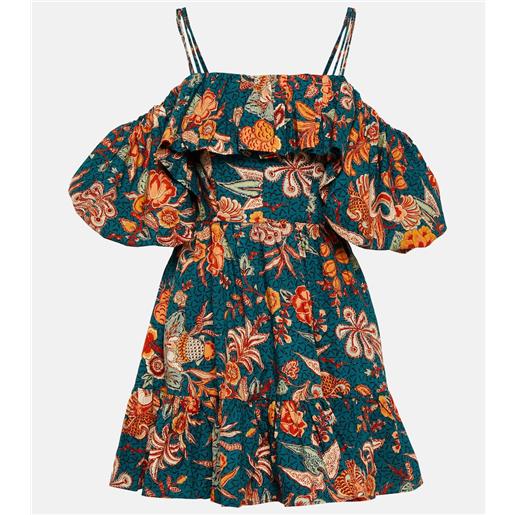 Ulla Johnson miniabito lila in popeline di cotone