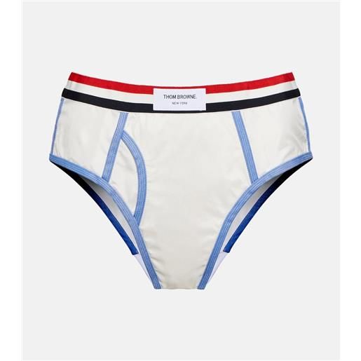 Thom Browne culottes oxford stripe in cotone e seta