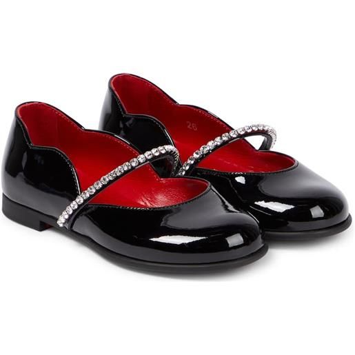 Christian Louboutin Kids ballerine in vernice con cristalli