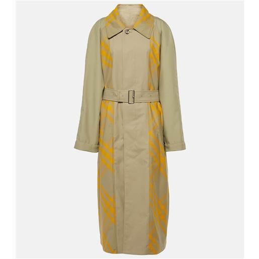 Burberry trench in gabardine di cotone a quadri