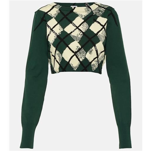 Burberry pullover cropped in cotone