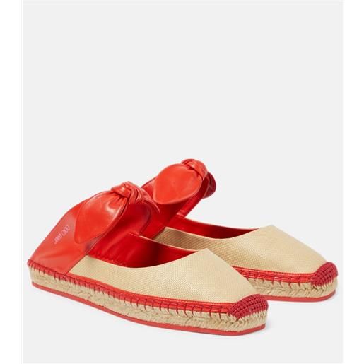 Jimmy Choo slippers espadrillas reka in rafia e pelle