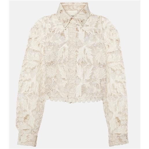 Isabel Marant camicia cropped in pizzo di cotone