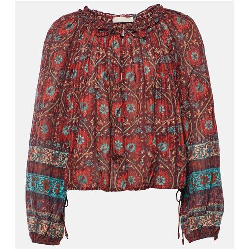 Ulla Johnson blusa silva in misto cotone con stampa