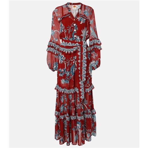 Farm Rio abito lungo tropical landing con stampa