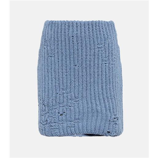 JW Anderson minigonna in misto cotone distressed