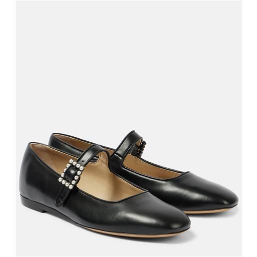 Le Monde Beryl le monde bã©ryl ballerine mary jane in pelle con perle bijoux