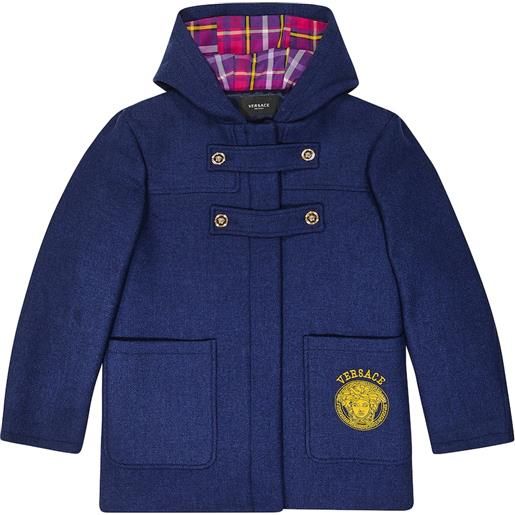 Versace Kids cappotto in misto lana con logo