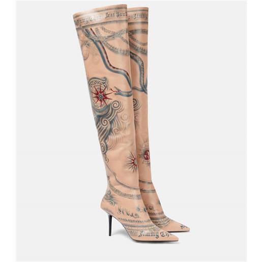 Jimmy Choo x jean paul gaultier - stivali cuissardes tattoo