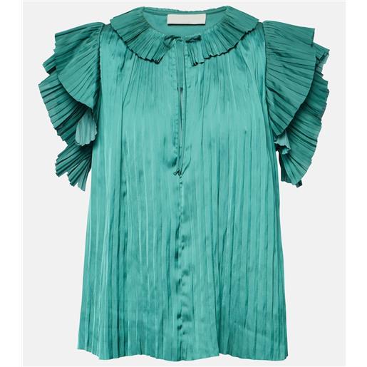 Ulla Johnson blusa elli in raso con volant