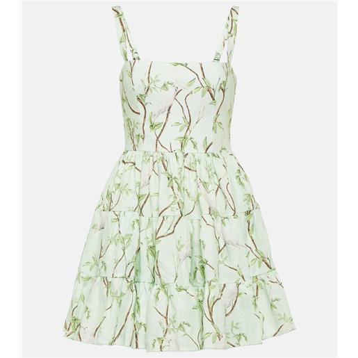 Agua by Agua Bendita abito corto lima in lino con stampa