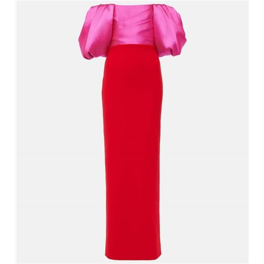 Solace London abito lungo sian in twill di crãªpe