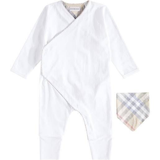 Burberry Kids baby - jumpsuit corta e bavaglino in cotone