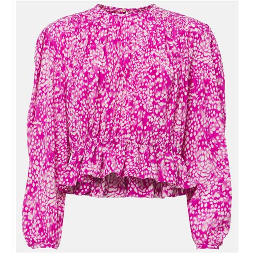 Isabel Marant top gelina in misto seta con stampa