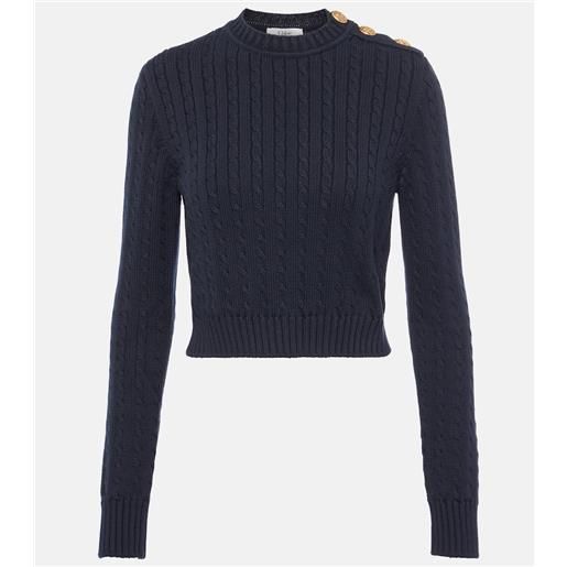 Chloe chloã© pullover in cotone a trecce cropped