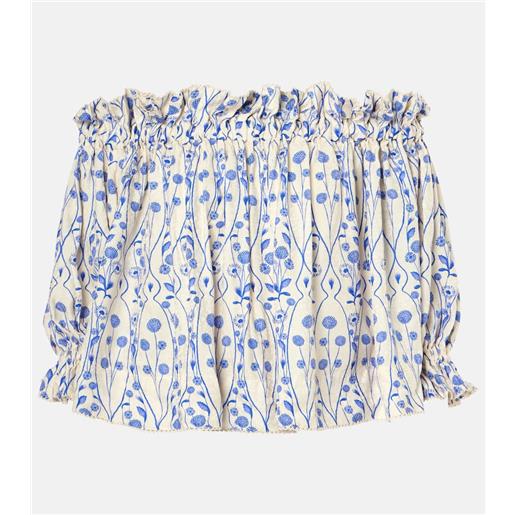 Agua by Agua Bendita blusa urucu con scollo bardot