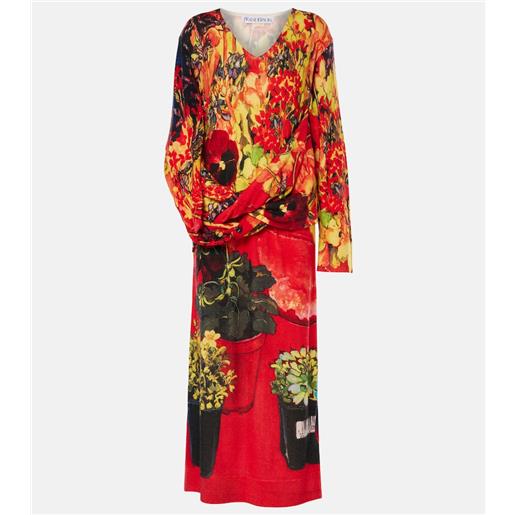 JW Anderson abito midi in lana e cashmere con stampa