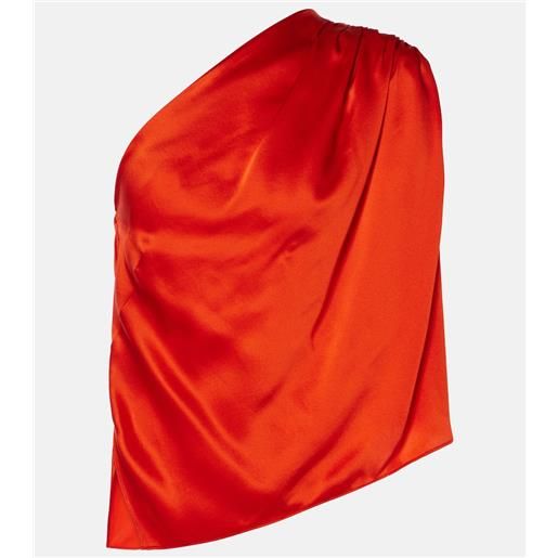 The Sei top asimmetrico in raso di seta