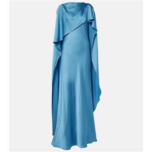 Simkhai abito lungo izel in raso con mantella