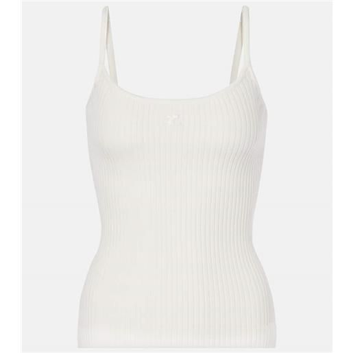 Courreges courrèges top reedition in maglia a coste