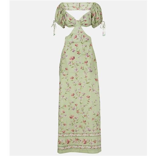 Agua by Agua Bendita abito lungo cielo honeysuckle in lino