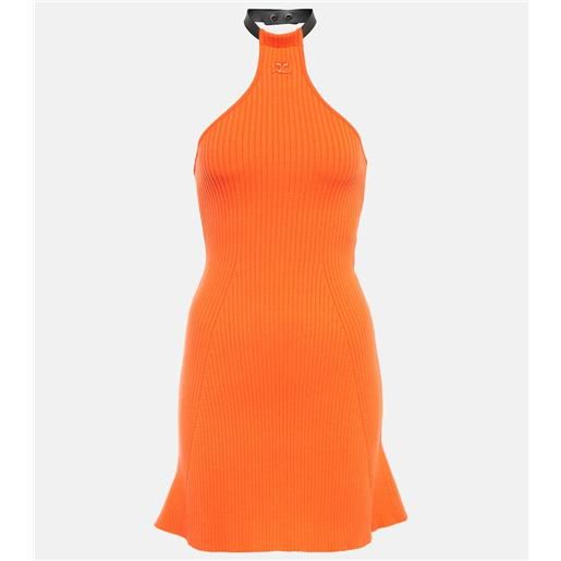 Courreges courrèges miniabito in maglia a coste