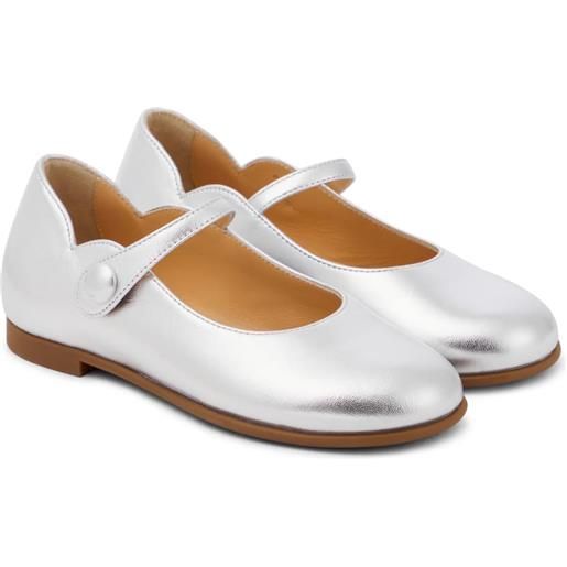 Christian Louboutin Kids ballerine melodie chick in pelle metallizzata