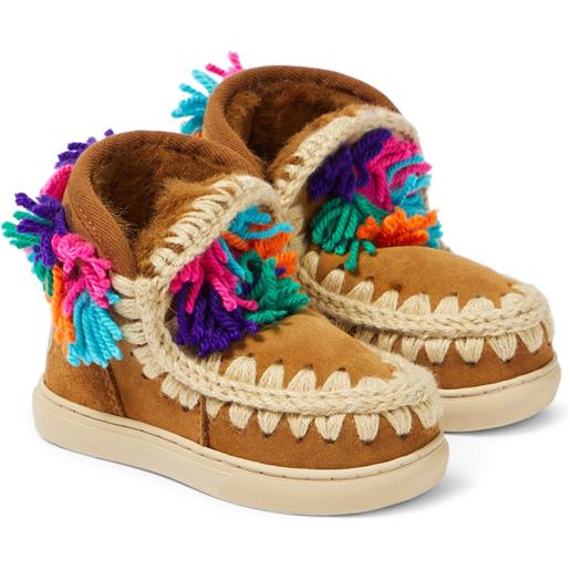 Mou Kids sneakers in suede con applicazioni