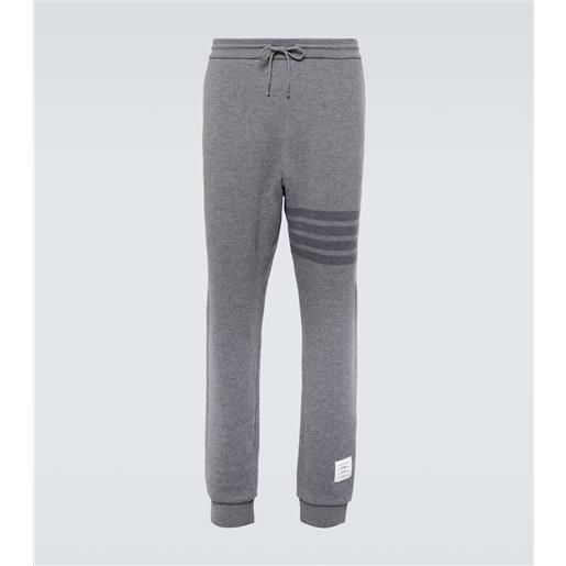 Thom Browne pantaloni sportivi 4-bar in misto lana