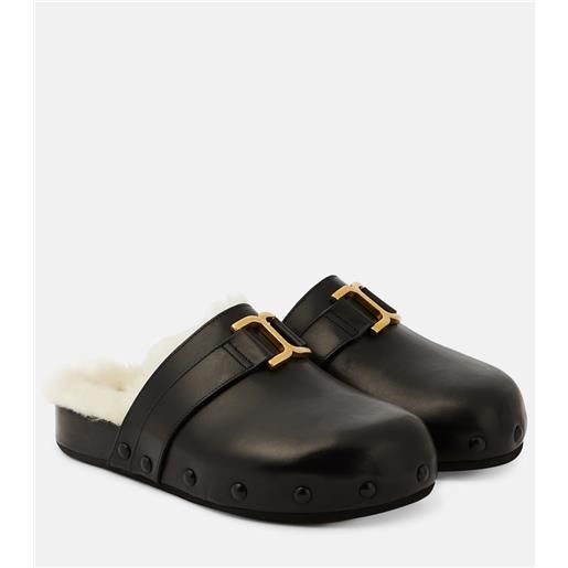 Chloe chloã© slippers marcie in pelle e shearling