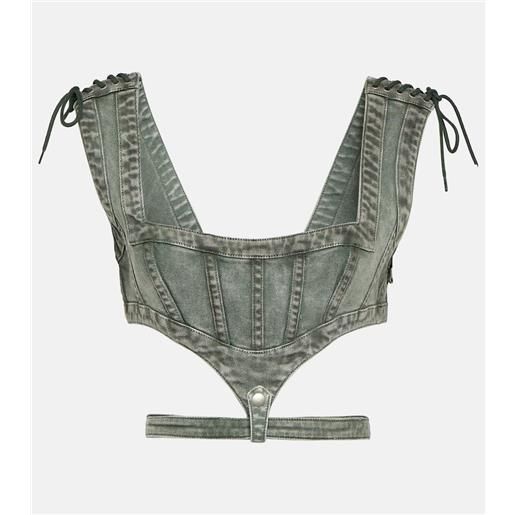 Jean Paul Gaultier x knwls - top di jeans con cut-out