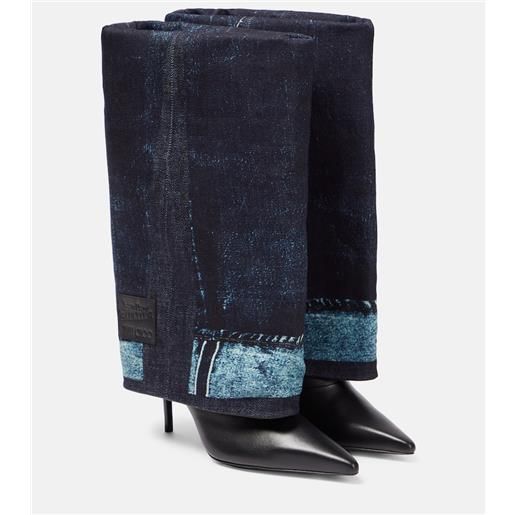 Jimmy Choo x jean paul gaultier - stivali in pelle e denim
