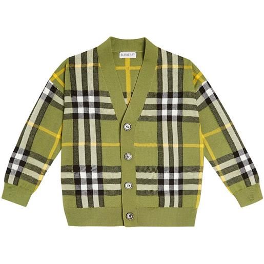 Burberry Kids cardigan burberry check in lana e cotone