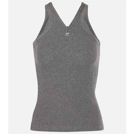 Courreges courrã¨ges tank top in cotone a coste
