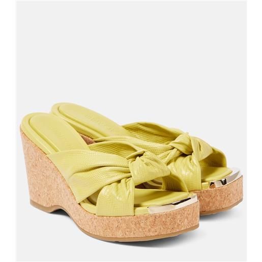 Jimmy Choo sandali avenue in pelle con zeppa