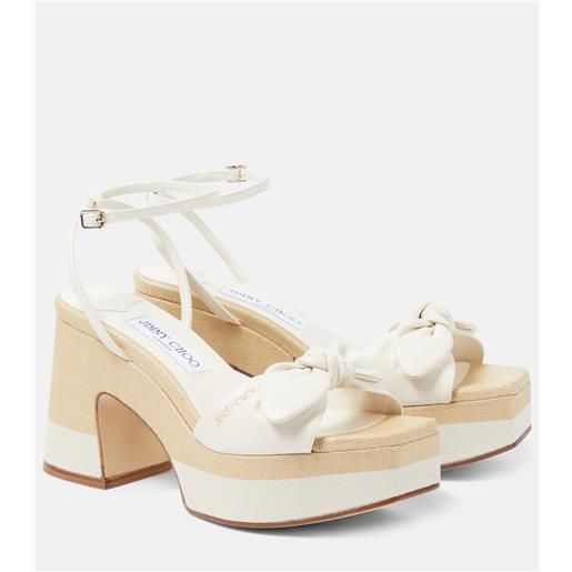 Jimmy Choo sandali ricia in pelle e rafia