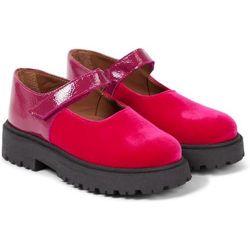 PePe pã¨pã¨ ballerine mary jane in velluto con pelle