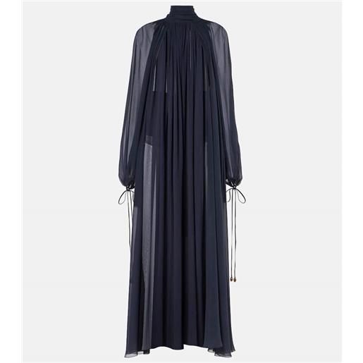 Chloe chloã© abito lungo in georgette di seta